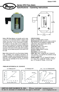 Thumbnail of document Manual - HFO In-Line Flow Alarms